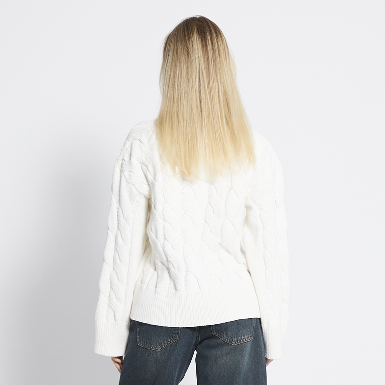 Cable knit cardigan "Viveka" Off white